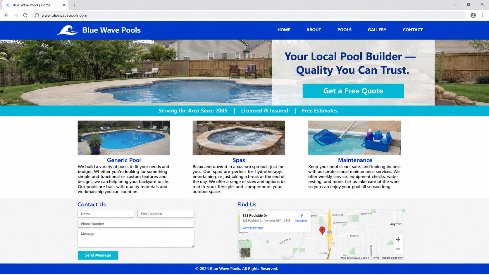 Before, typical contractor website